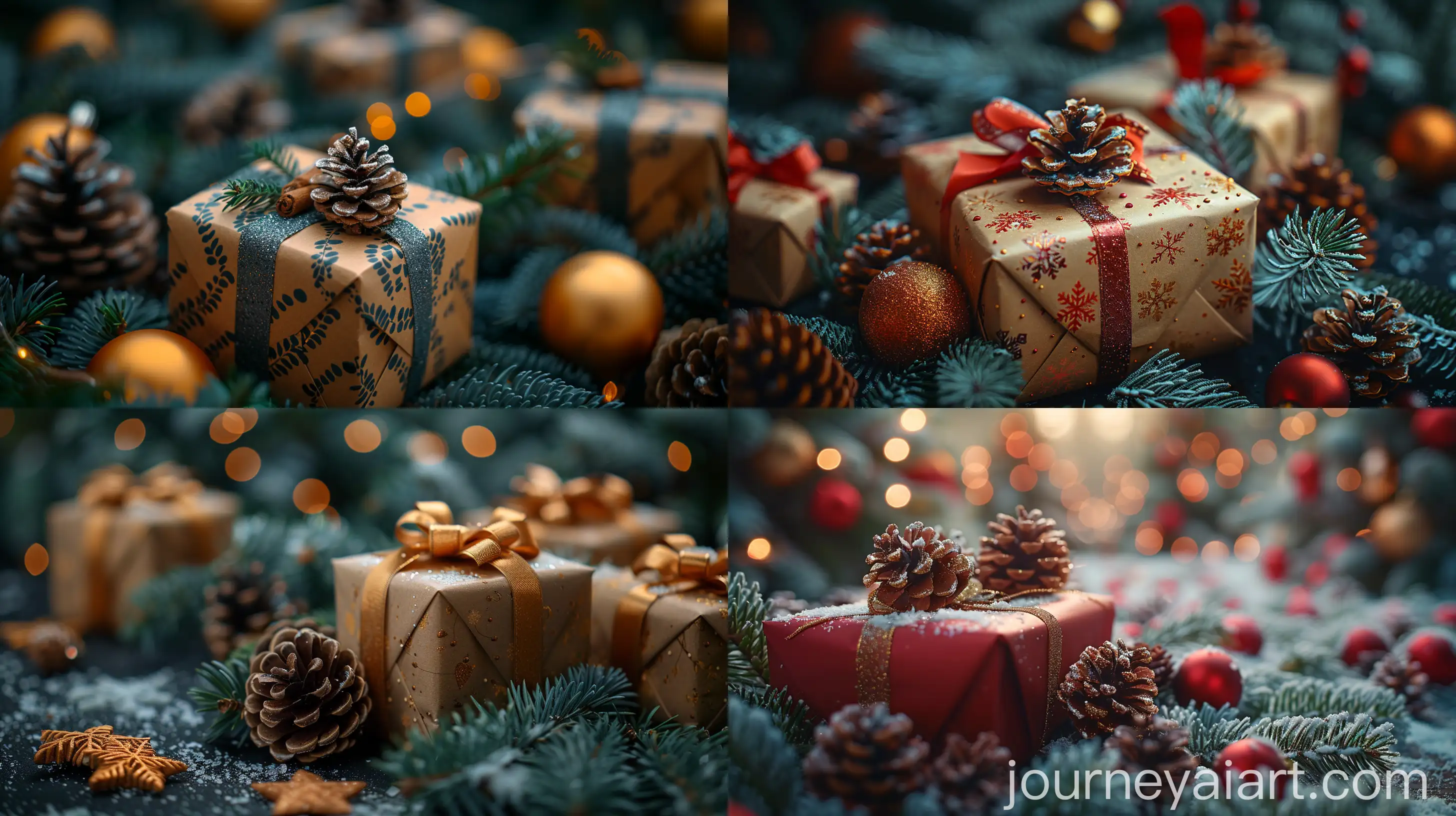 Festive-Christmas-and-New-Year-Background-with-Gift-Boxes-and-Pine-Cones