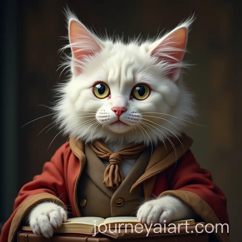 Wise-and-Scholarly-Cat-with-Fluffy-White-Fur