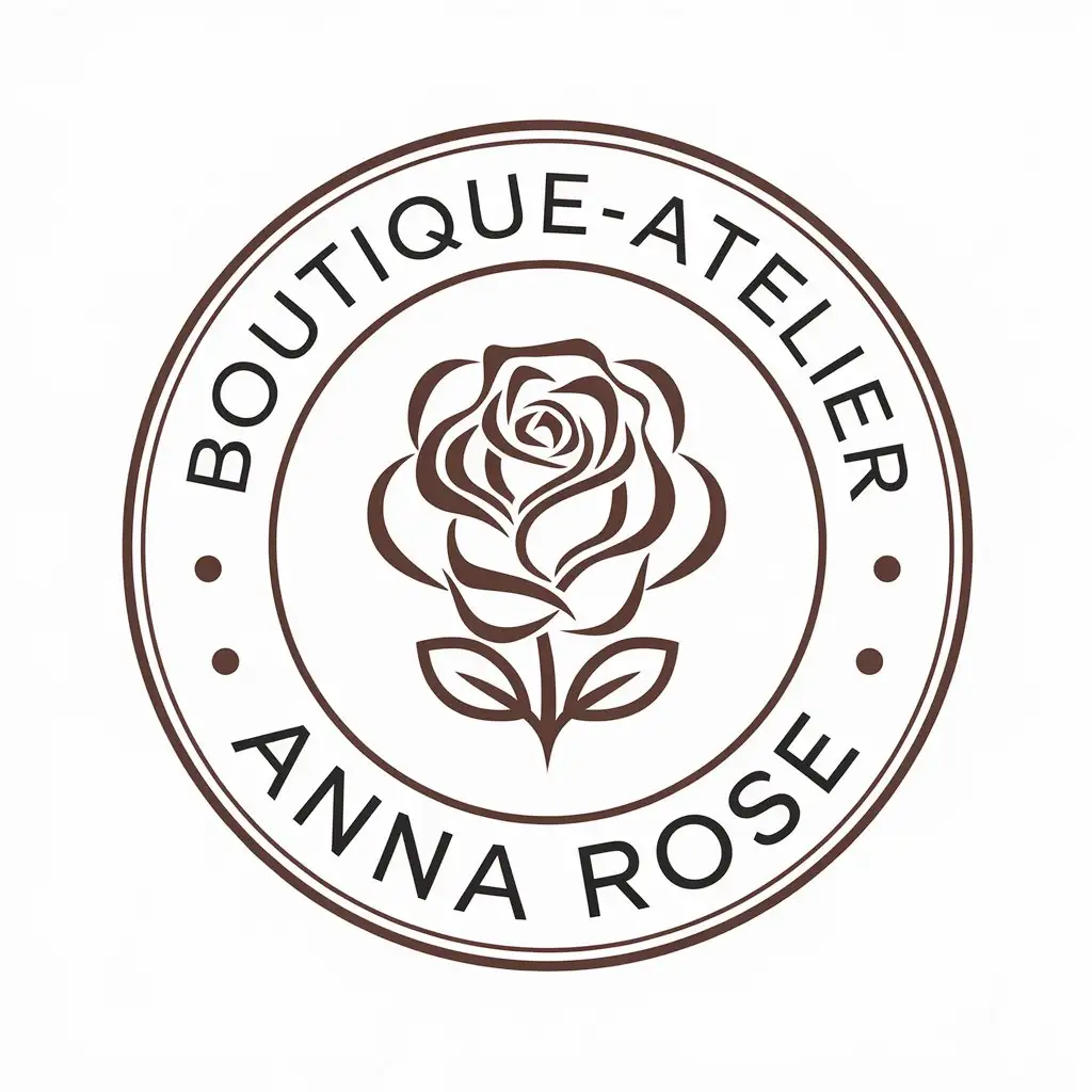 LOGO Design for BoutiqueAtelier Anna Rose Elegant Rose Symbol with Modern Typography for Retail Industry