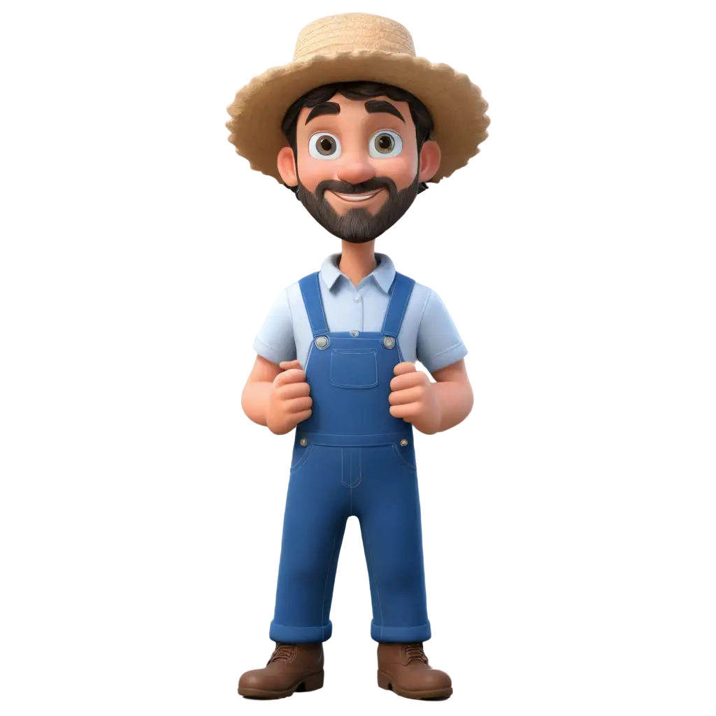 Cartoon-Male-Farmer-in-Blue-Overalls-PNG-Image-Empty-Hands-by-Sides