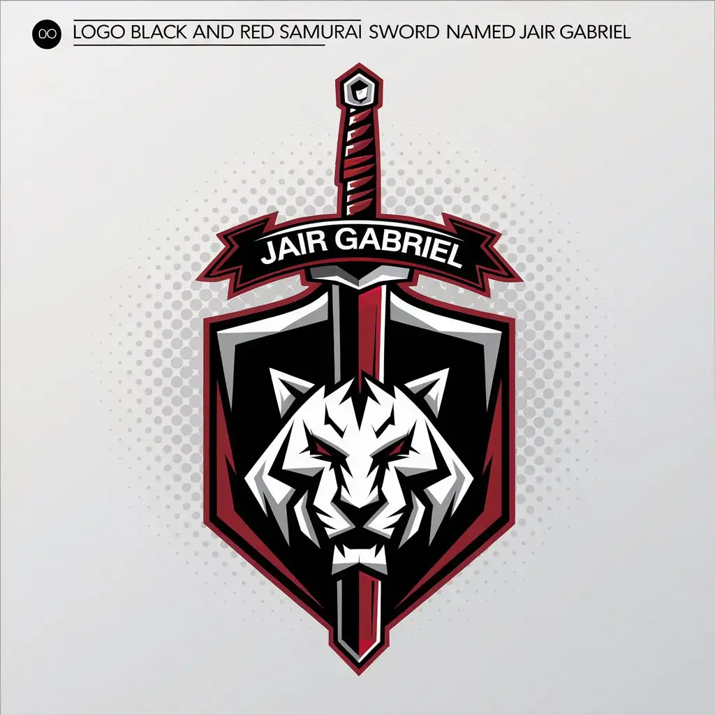 LOGO Design For Jair Gabriel Black and Red Samurai Sword Emblem for Real Estate