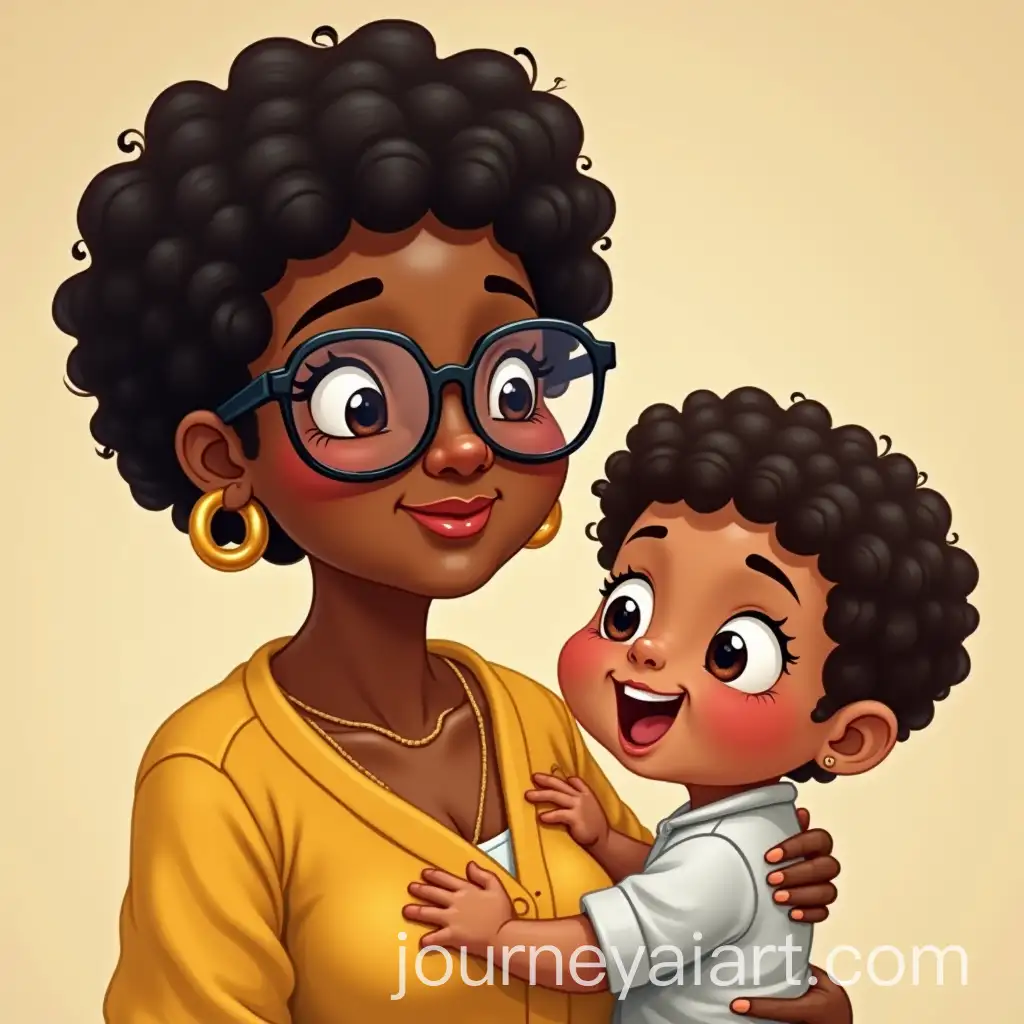 Cartoon-Granny-with-Afro-Mixed-Race-Baby-and-Chubby-Grandpa-for-Book-Cover