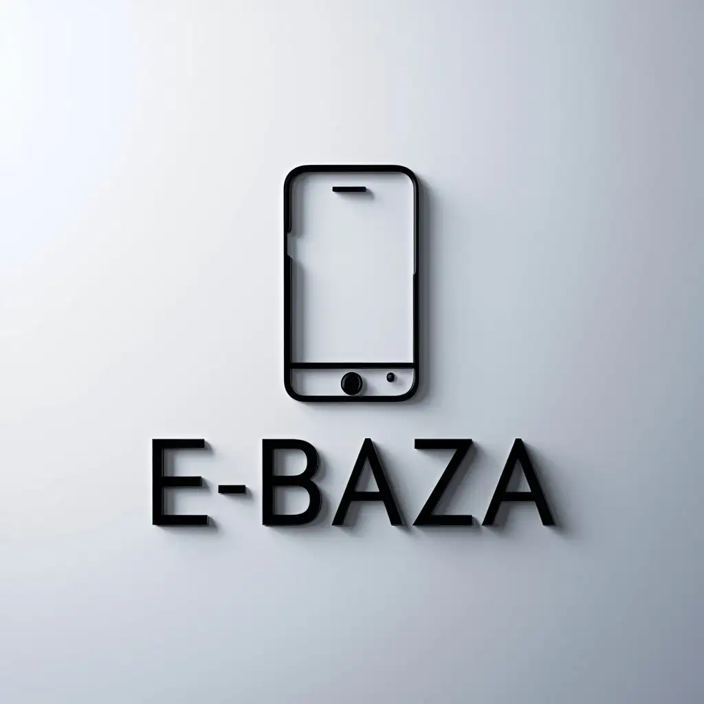 a logo design,with the text "e-baza", main symbol:smartphone,Minimalistic,clear background