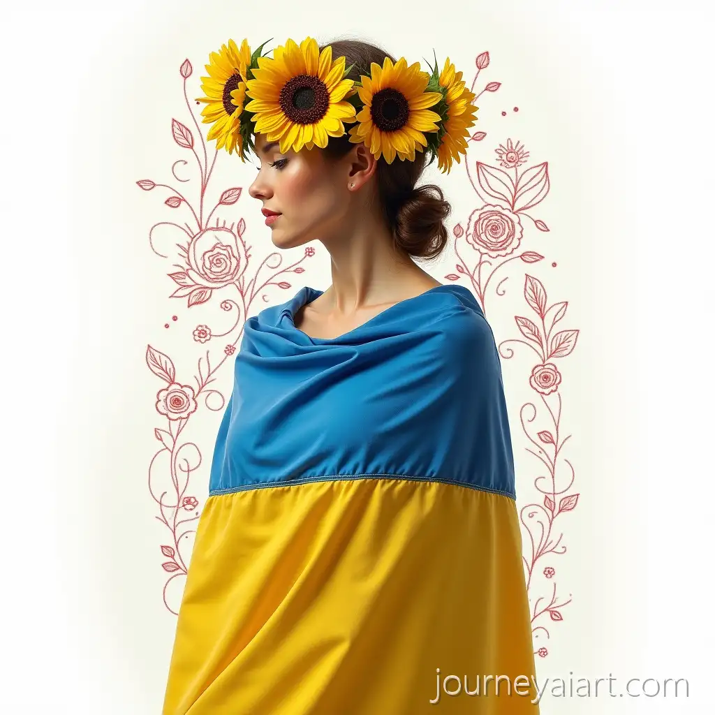 UkrainAI-Image-Prompt-Expansionian-Woman-in-Sunflower-Wreath-with-Ukrainian-Flag-and-Embroidery