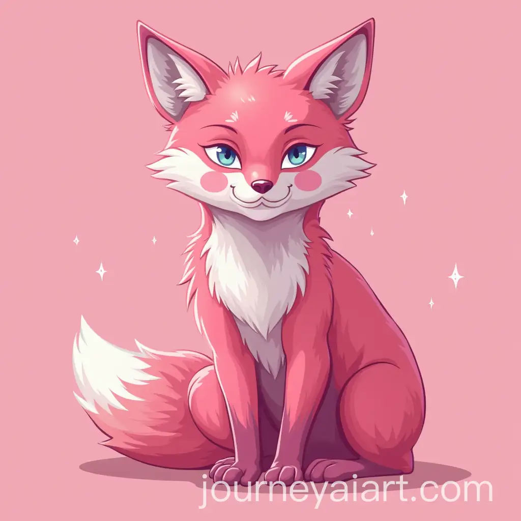 Whimsical-Pink-Fox-in-a-Dreamy-Forest