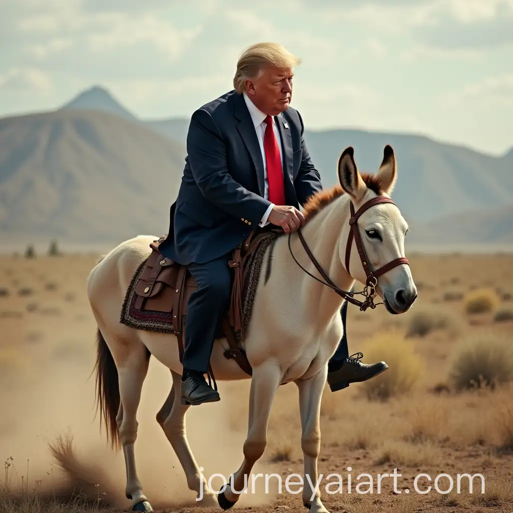 Trump-Riding-a-Donkey-in-a-Humorous-Scene