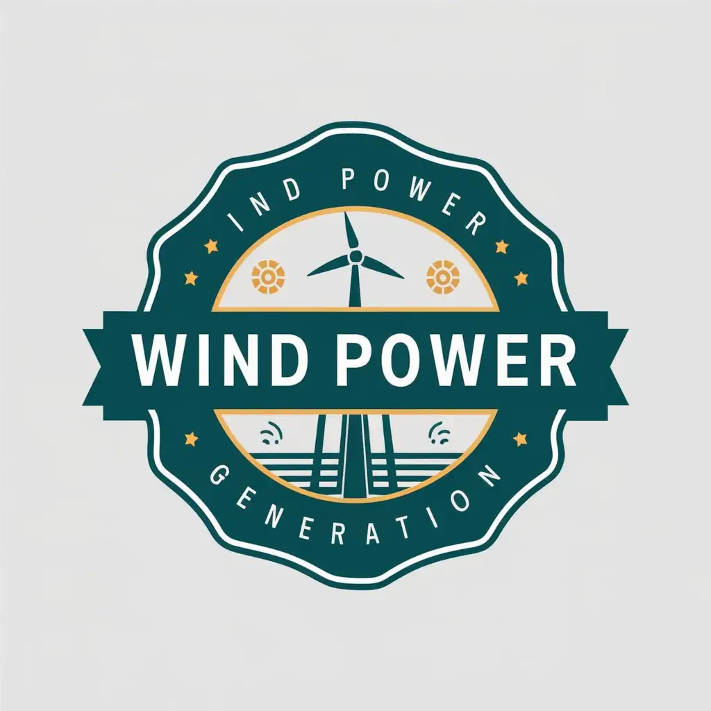 LOGO Design For Wind Power Generation Green Windmill Badge for Technology Industry