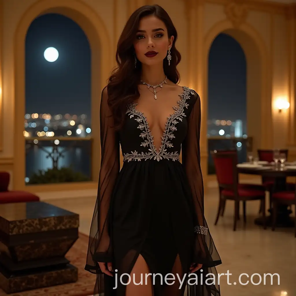 Elegant-Woman-in-Black-Transparent-Dress-with-Diamond-Accessories-in-LuxAI-Art-Prompt-Expansionurious-Lounge