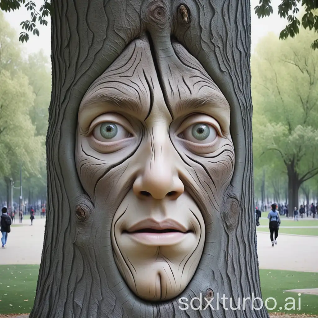 Tree-with-Human-Face-in-a-Park