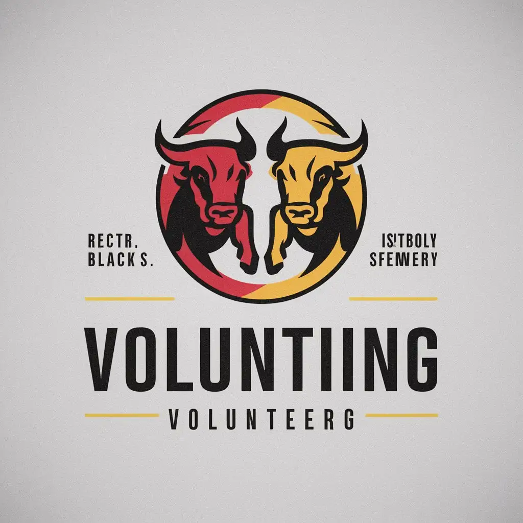 LOGO-Design-For-Volunteering-Powerful-Red-Black-and-Yellow-Bulls-Emblem