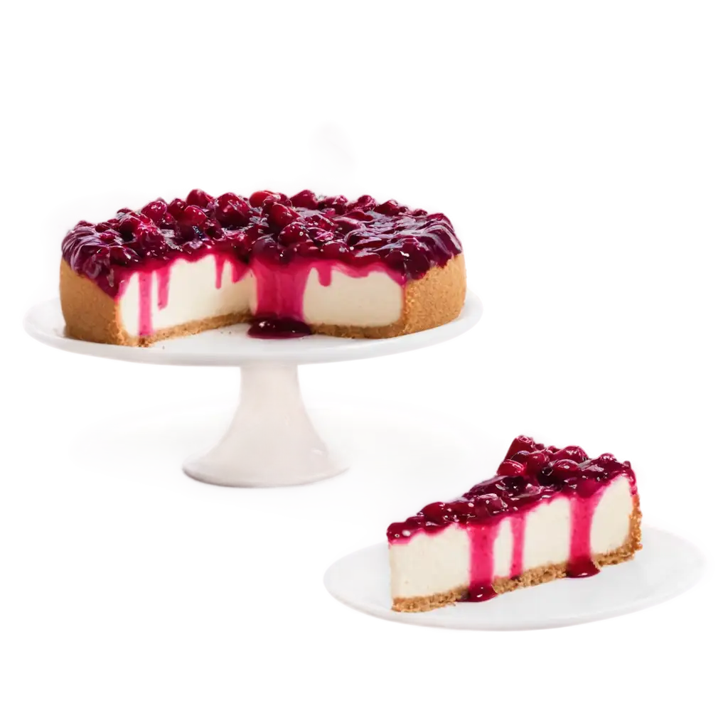 Cheesecake-AI-Lamponi-PNG-Image-Exquisite-Raspberry-Flavored-Dessert-Art