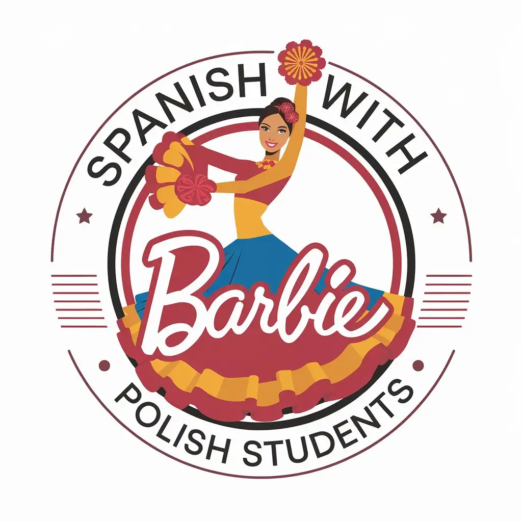 LOGO-Design-for-Spanish-with-Barbie-Vibrant-Educational-and-Cultural-Fusion