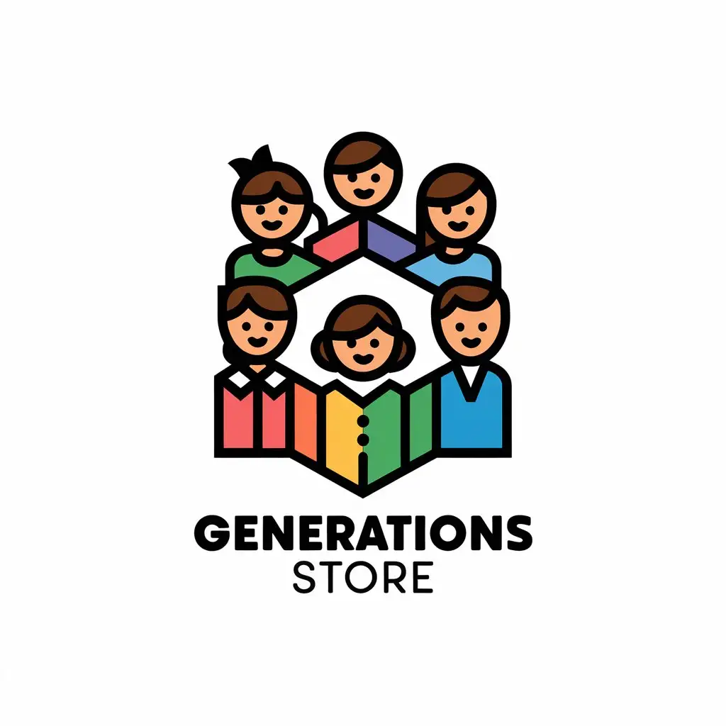 LOGO-Design-For-Generations-Store-Vector-Design-with-Boy-Girl-Young-Man-and-Woman