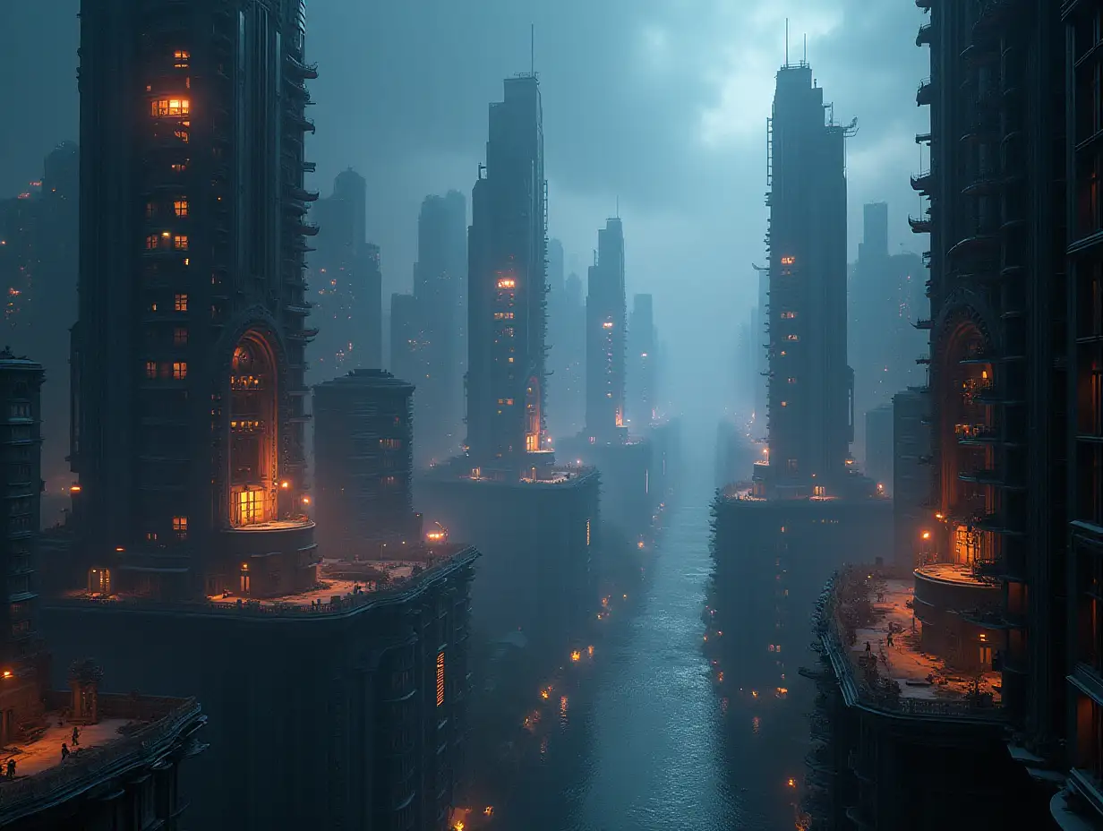 science fiction city with 4K resolution