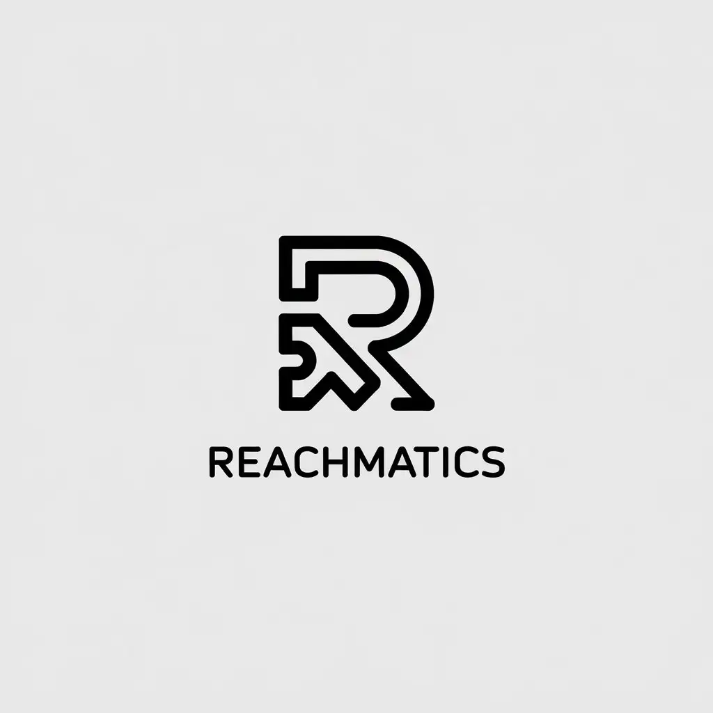 LOGO Design for Reachmatics Minimalistic Vector with R or S Symbol and Clear Background