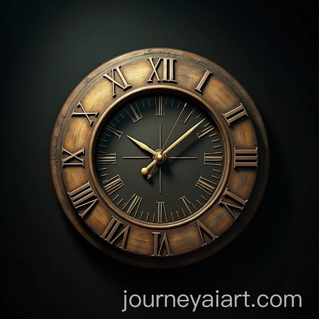 Photorealistic-Clock-Made-from-Various-Products-on-Dark-Background