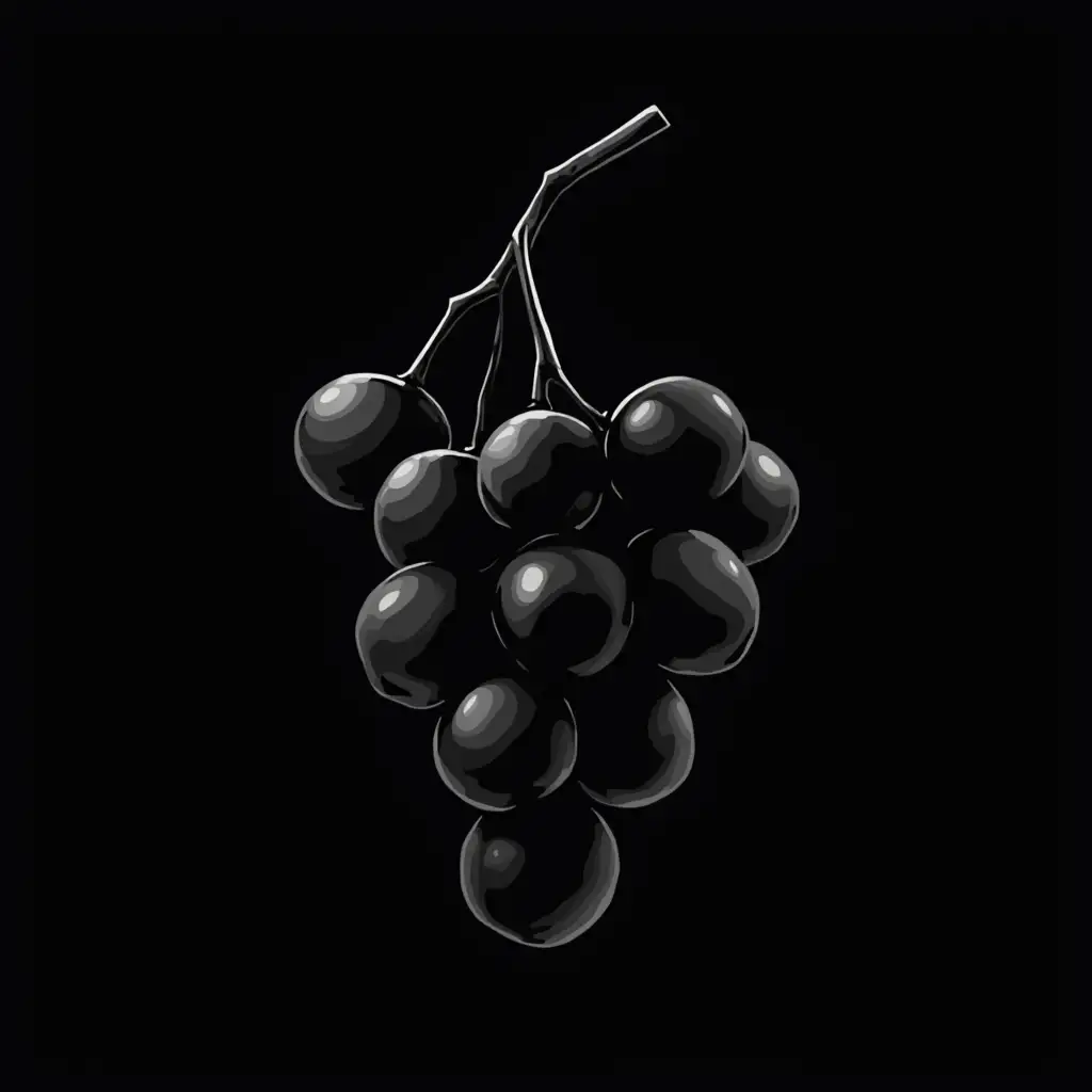 Minimalist-Black-and-White-Continuous-Line-Illustration-of-a-Grape