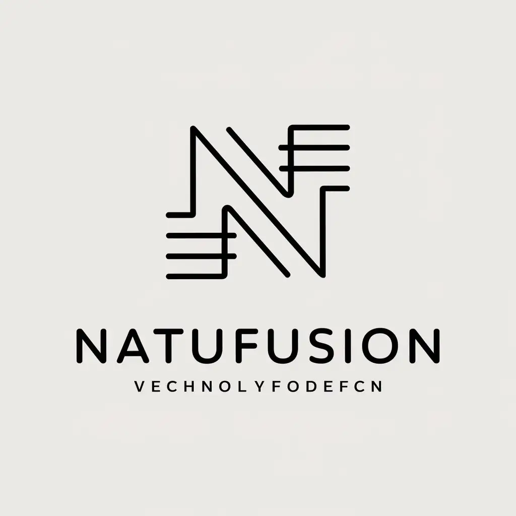 LOGO Design For NatuFusion Simple and Minimalistic NF Symbol in Technology Industry