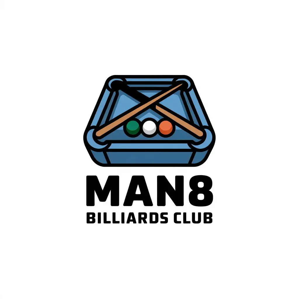 LOGO-Design-For-Man8-Billiards-Club-Modern-Design-Featuring-Hei-Ba-Tai-Qiu