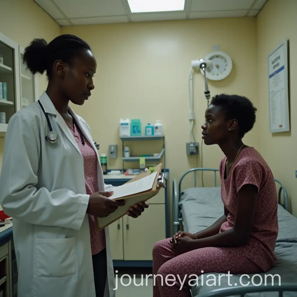 Teenager-in-Hospital-Room-with-Nigerian-Doctor-and-Concerned-Mother