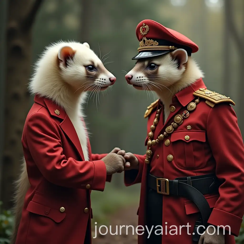 Ferrets-in-Soviet-Uniforms-Engaged-in-Conversation
