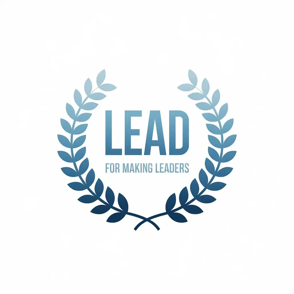 LOGO Design for Lead for Making Leaders Sky Blue Beige and Laurel Wreath Emblem