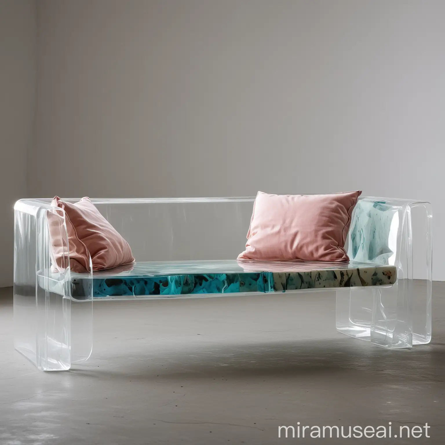 Transparent Resin Sofa Design with Modern Elegance