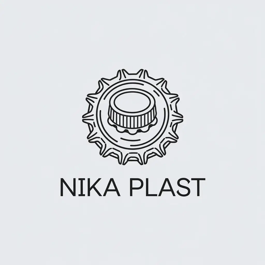 LOGO Design for Nika Plast Minimalistic Vector Logo with Bottle Cap Symbol and Clear Background