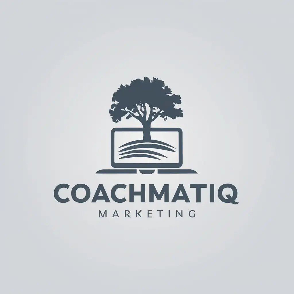 LOGO-Design-For-Coachmatiq-Marketing-Tree-Sprouting-from-Computer-Screen