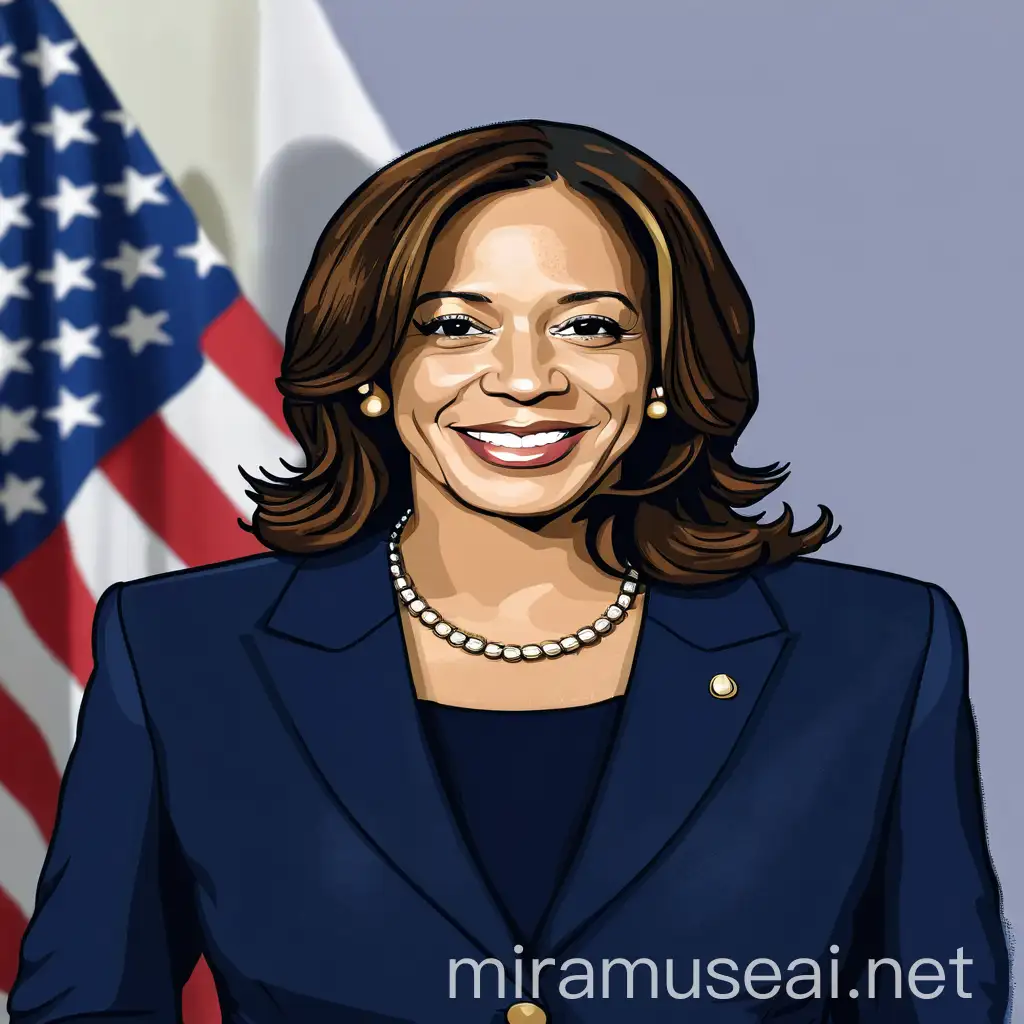 HandDrawn Illustration of Kamala Harris