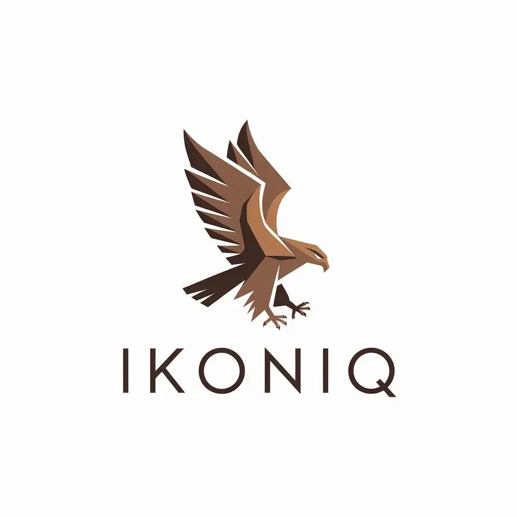 LOGO Design for IKONIQ Minimalistic Eagle Symbol for Beauty Spa Industry