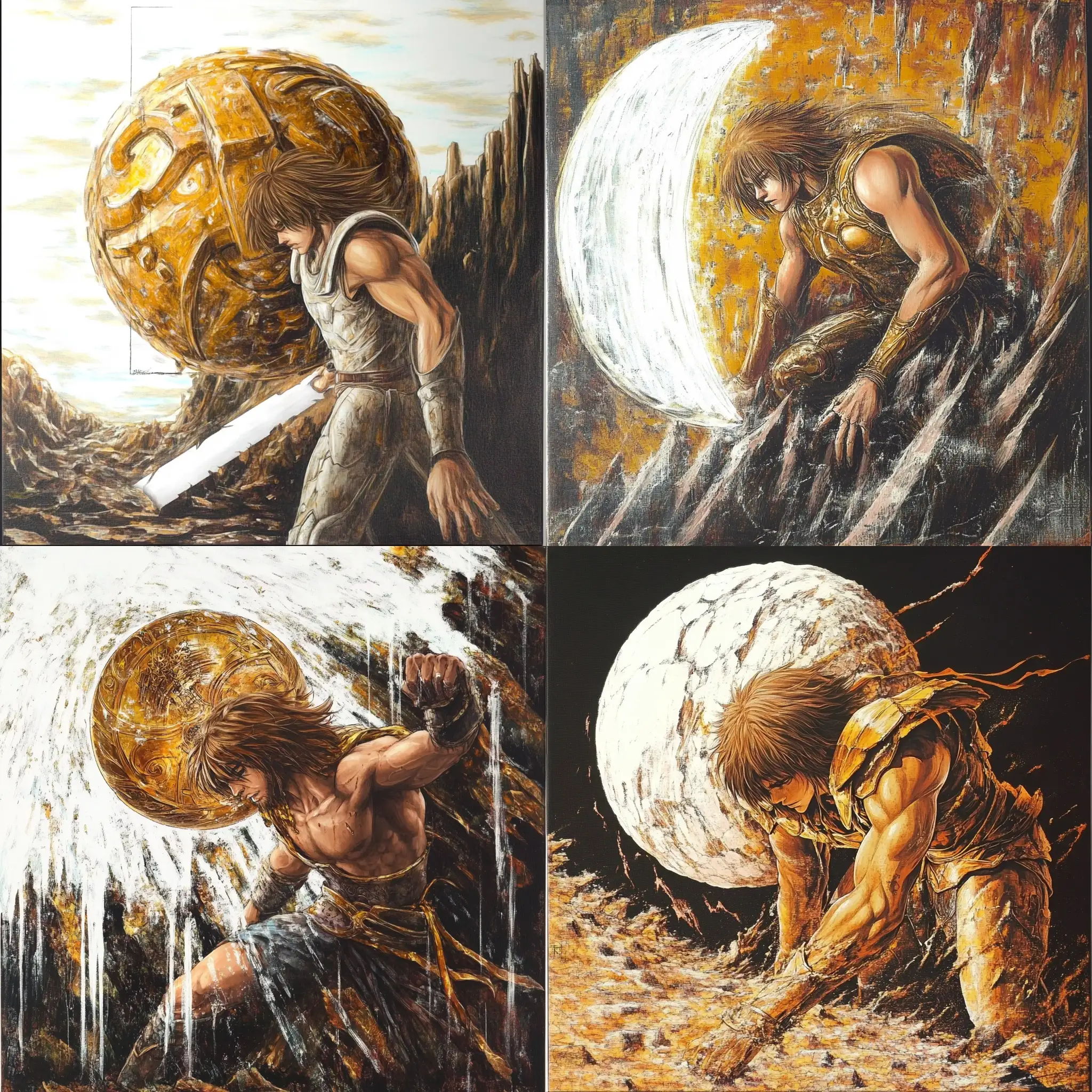 Mythical-Figure-Sisyphus-Pushing-a-Boulder-in-Surreal-Landscape