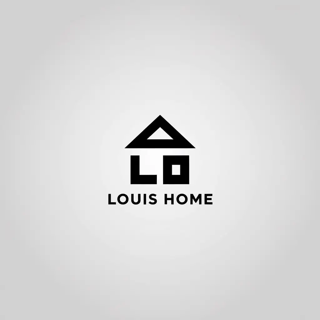 LOGO Design for Louis Home Minimalistic House Symbol for Entertainment Industry with Clear Background