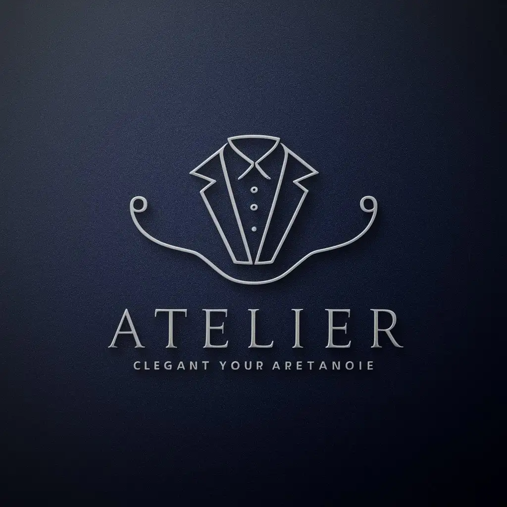 LOGO-Design-For-Atelier-Minimalist-ThreePiece-Suit-Collar-with-Needle-and-Thread-Theme