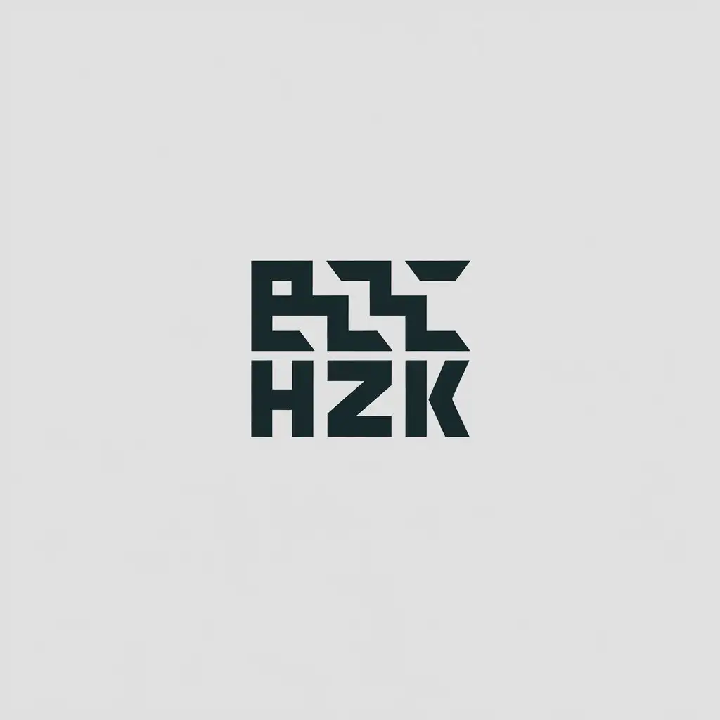 a vector logo design,with the text "HZK", main symbol:characters,Minimalistic,clear background