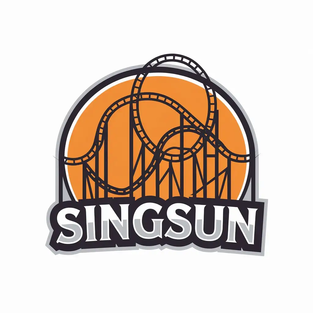 LOGO Design for Singsun Roller Coaster Symbol with Modern Style for the Entertainment Industry