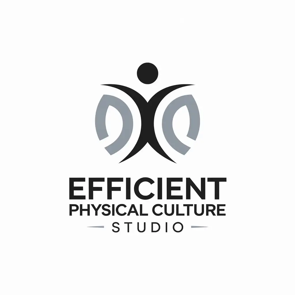 LOGO Design for Efficient Physical Culture Studio Minimalistic Vector Design with Human Figure Symbol