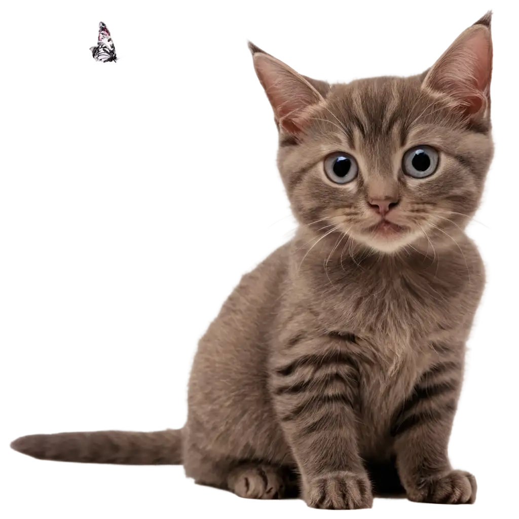 Adorable-PNG-Image-of-a-Cute-Cat-Playing-with-a-Little-Butterfly