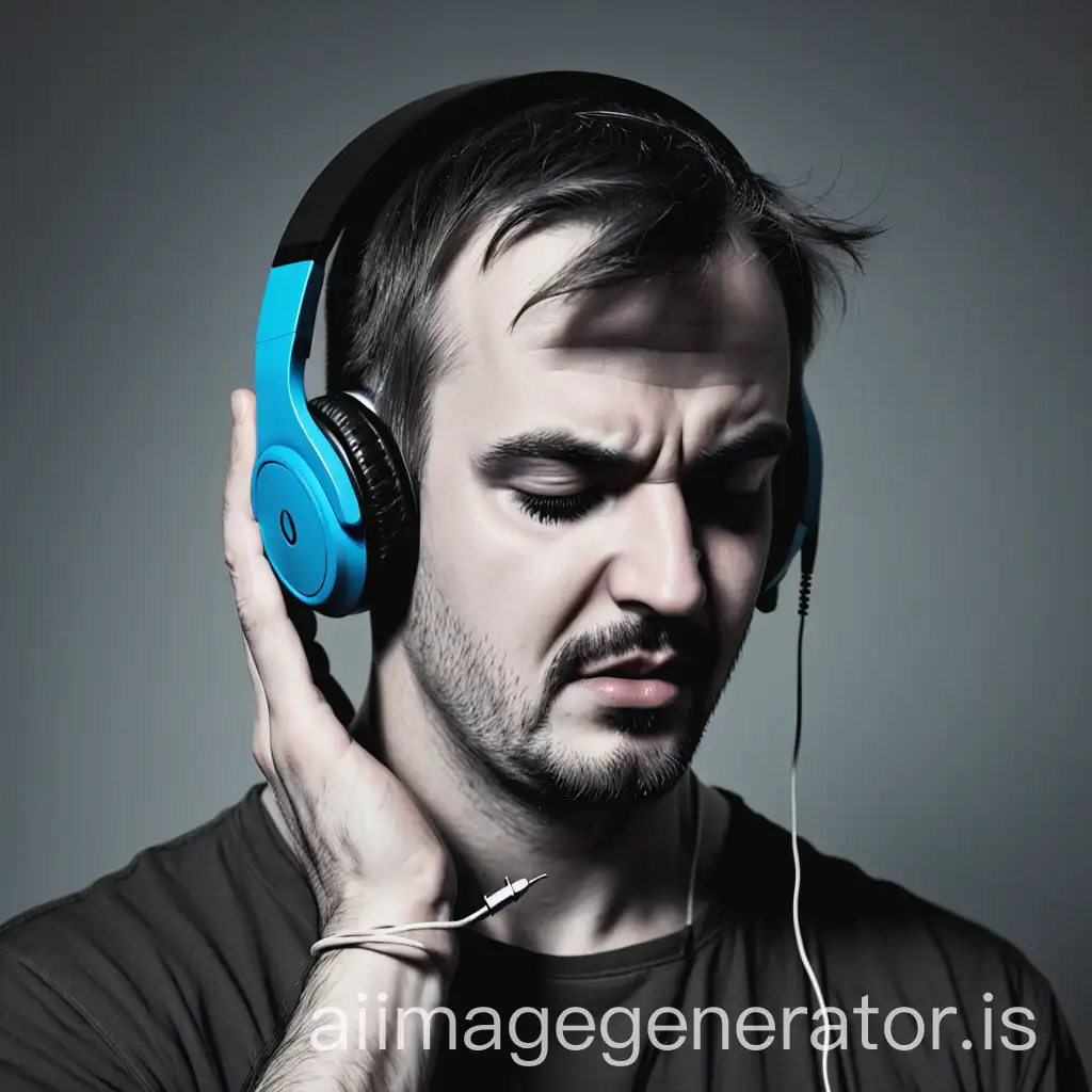 Man-with-a-Hook-Listening-to-Music