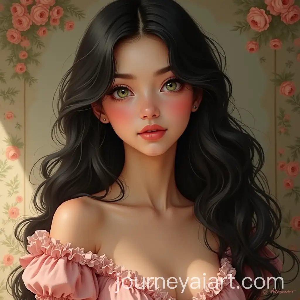 Elegant-YoungAI-Art-Prompt-Expansion-Woman-in-Soft-Pink-Dress-with-Floral-Background