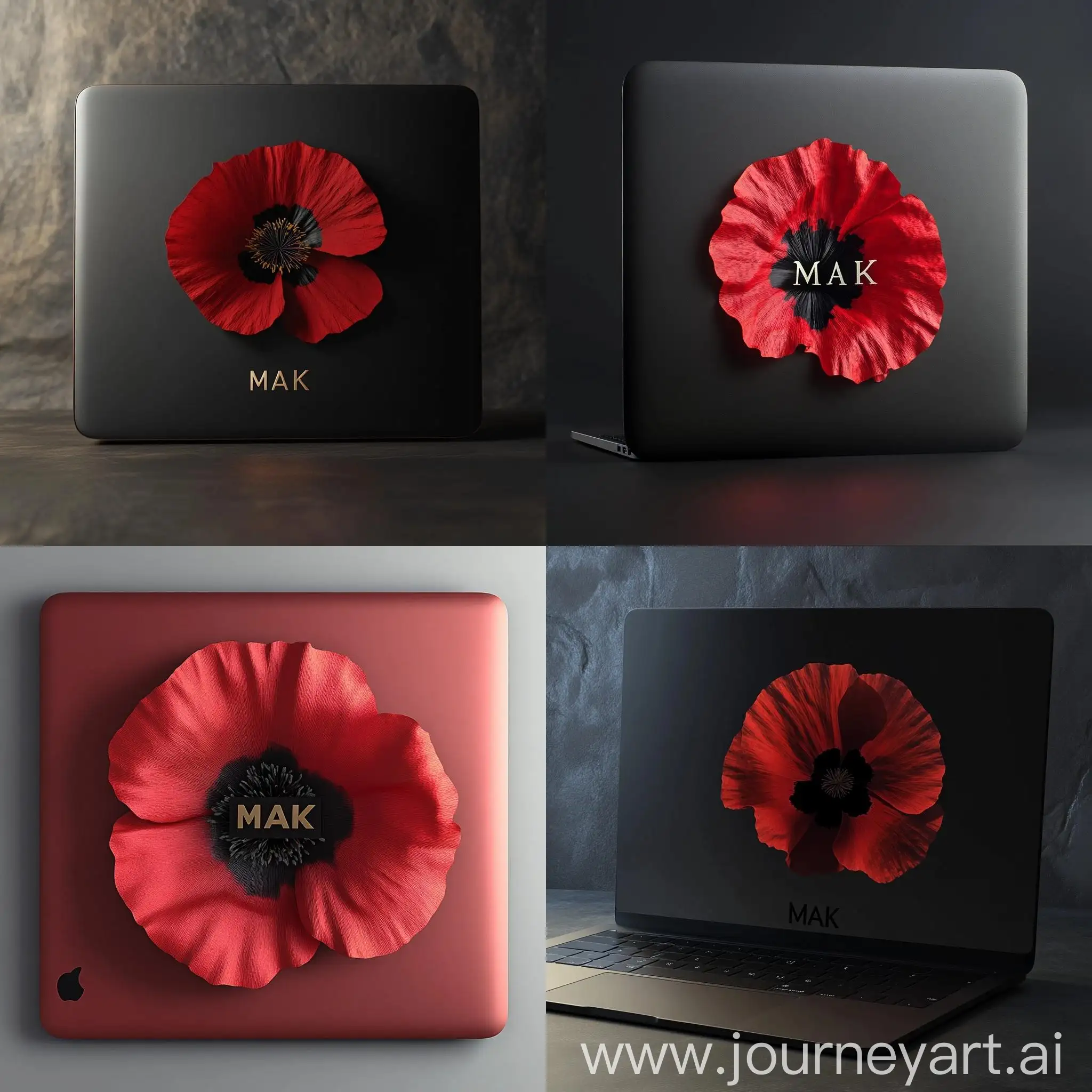 Red-Poppy-Flower-MacBook-Laptop-with-MAK-Inscription