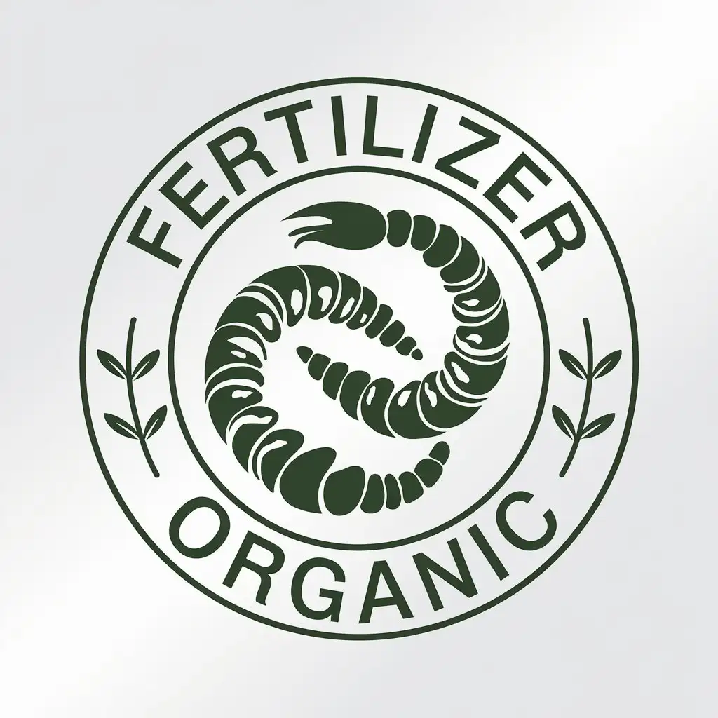 a vector logo design,with the text "Fertilizer", main symbol:Earthworm,Moderate,be used in Organic industry,clear background