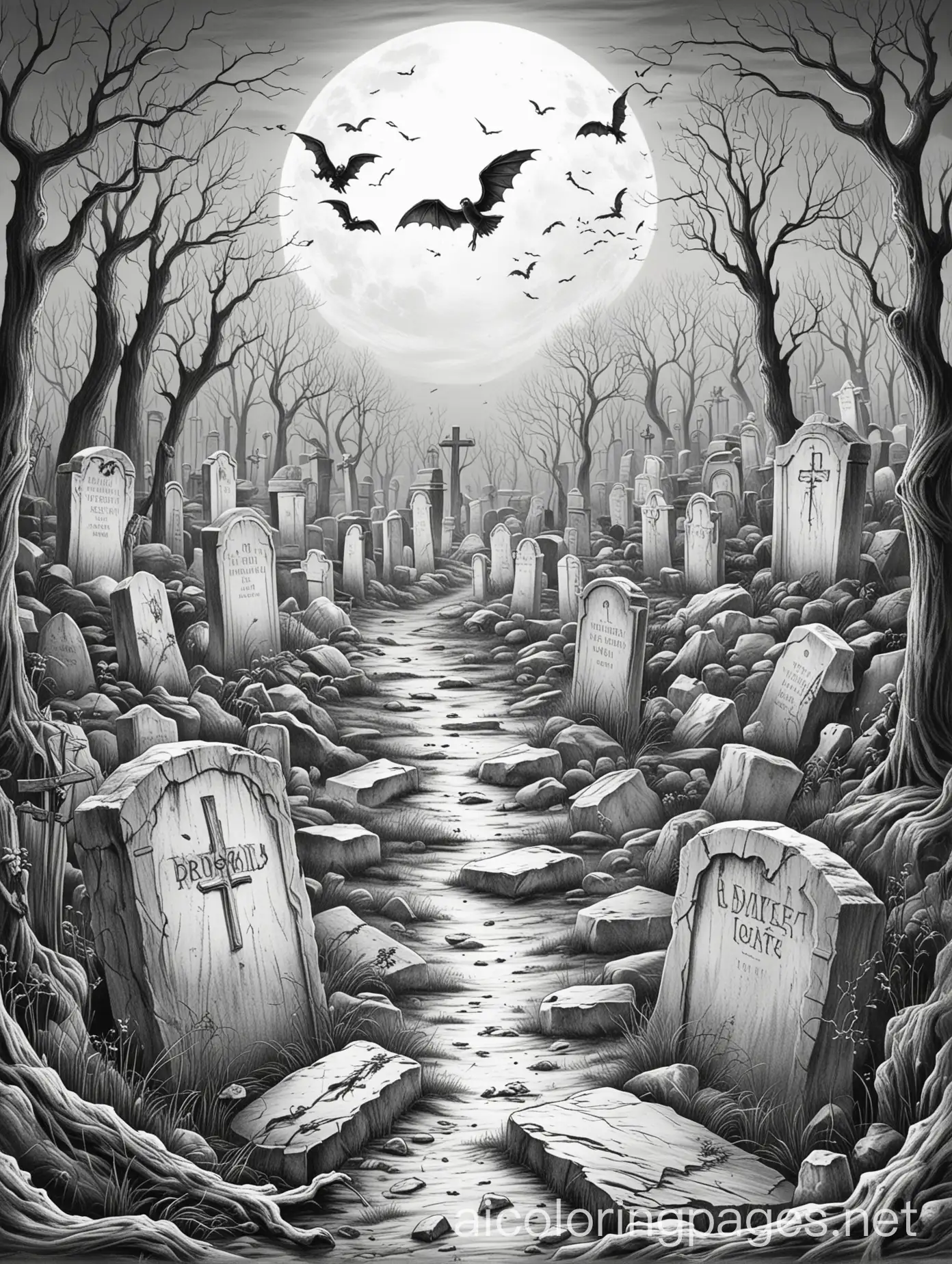 Haunting-Graveyard-Scene-with-Cracked-Tombstones-and-Ghostly-Figures