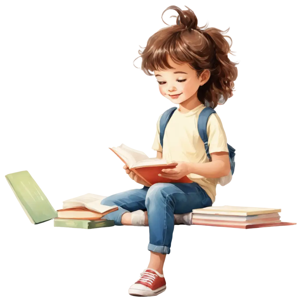 Child-Reading-Book-on-Book-Stack-PNG-Illustration-Inspiring-Imagination-and-Learning