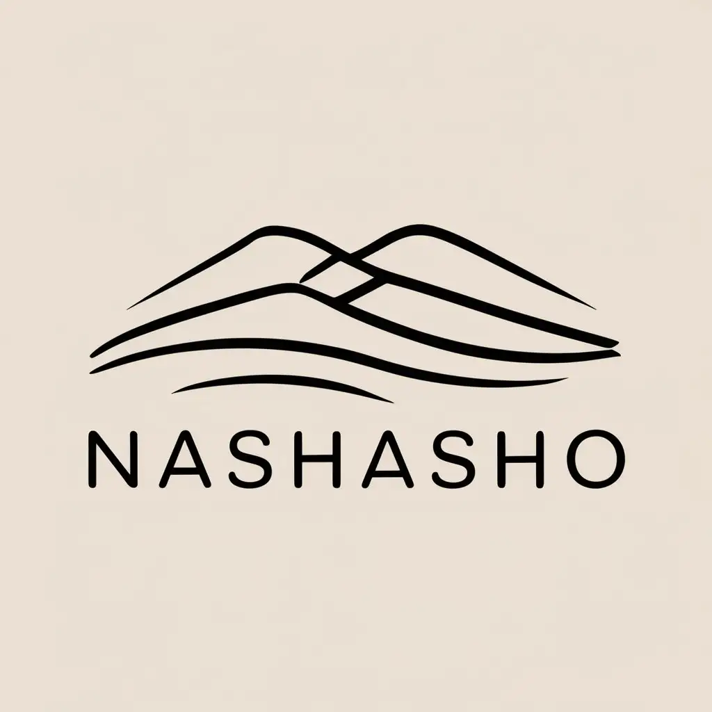 a vector logo design,with the text "Nashasho", main symbol:shape of Sand dunes,Moderate,clear background