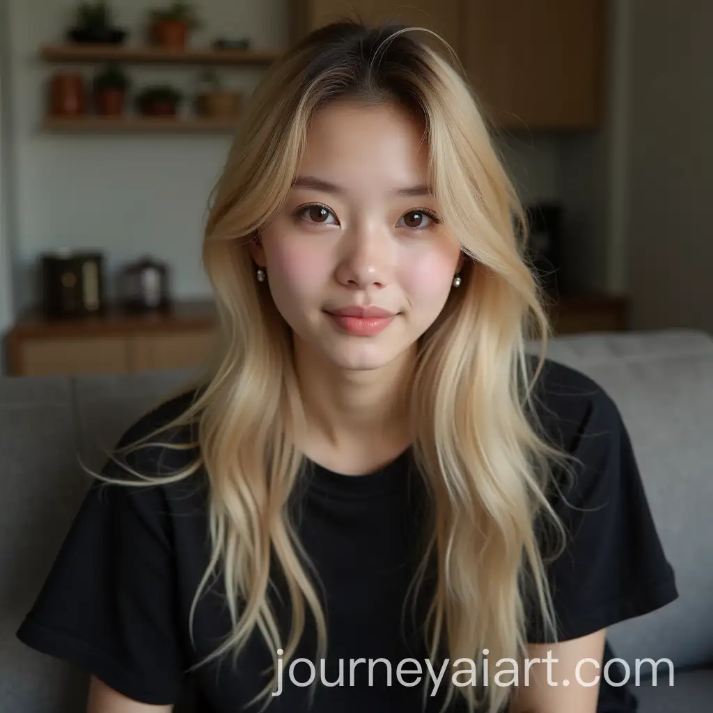 Young-Asian-Male-with-Blonde-Hair-and-Feminine-Features-in-Cozy-Home-Setting