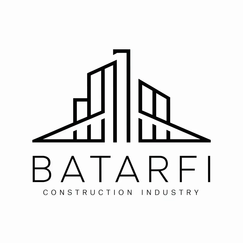 LOGO Design for Batarfi Minimalistic Abstract Building Infrastructure Theme for Construction Industry