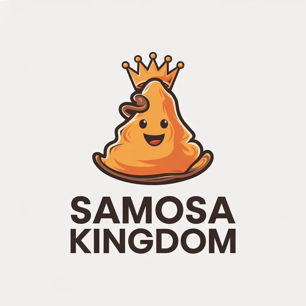 LOGO Design for Samosa Kingdom Vibrant and Modern with Samosa and Crown Theme