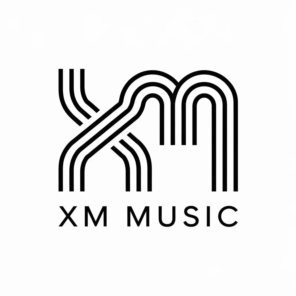 LOGO Design for XM MUSIC Minimalist Vector Design with Clear Background for Versatility Across Industries