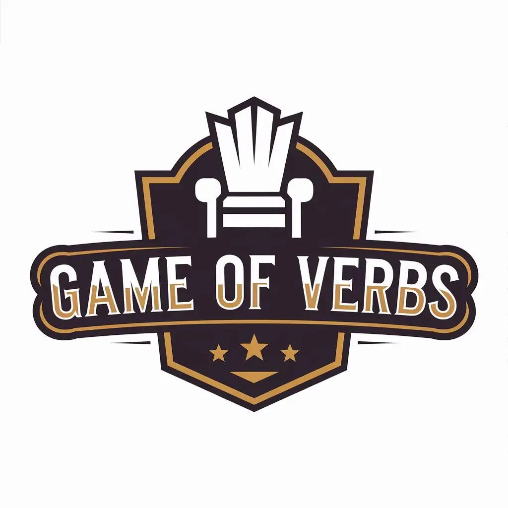 LOGO Design for Game of Verbs Throne Symbol with Vector Style for Entertainment Industry